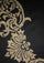 Maneesha Ruia Black Fine Wool Scarf with light gold metallic embroidery and black fringes