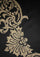 Maneesha Ruia Black Fine Wool Scarf with light gold metallic embroidery and black fringes