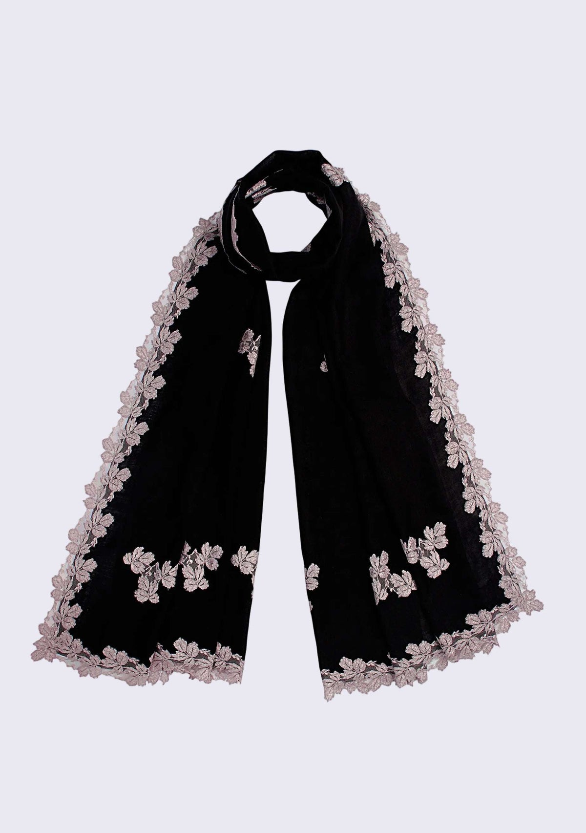 Black Silk & Wool Scarf
Silver Lace