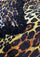 Leopard Print Modal and Silk Scarf with a Scalloped Black Bold Leaf Lace Border