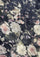 Maneesha Ruia Floral pattern print scarf with dark grey leaves lace