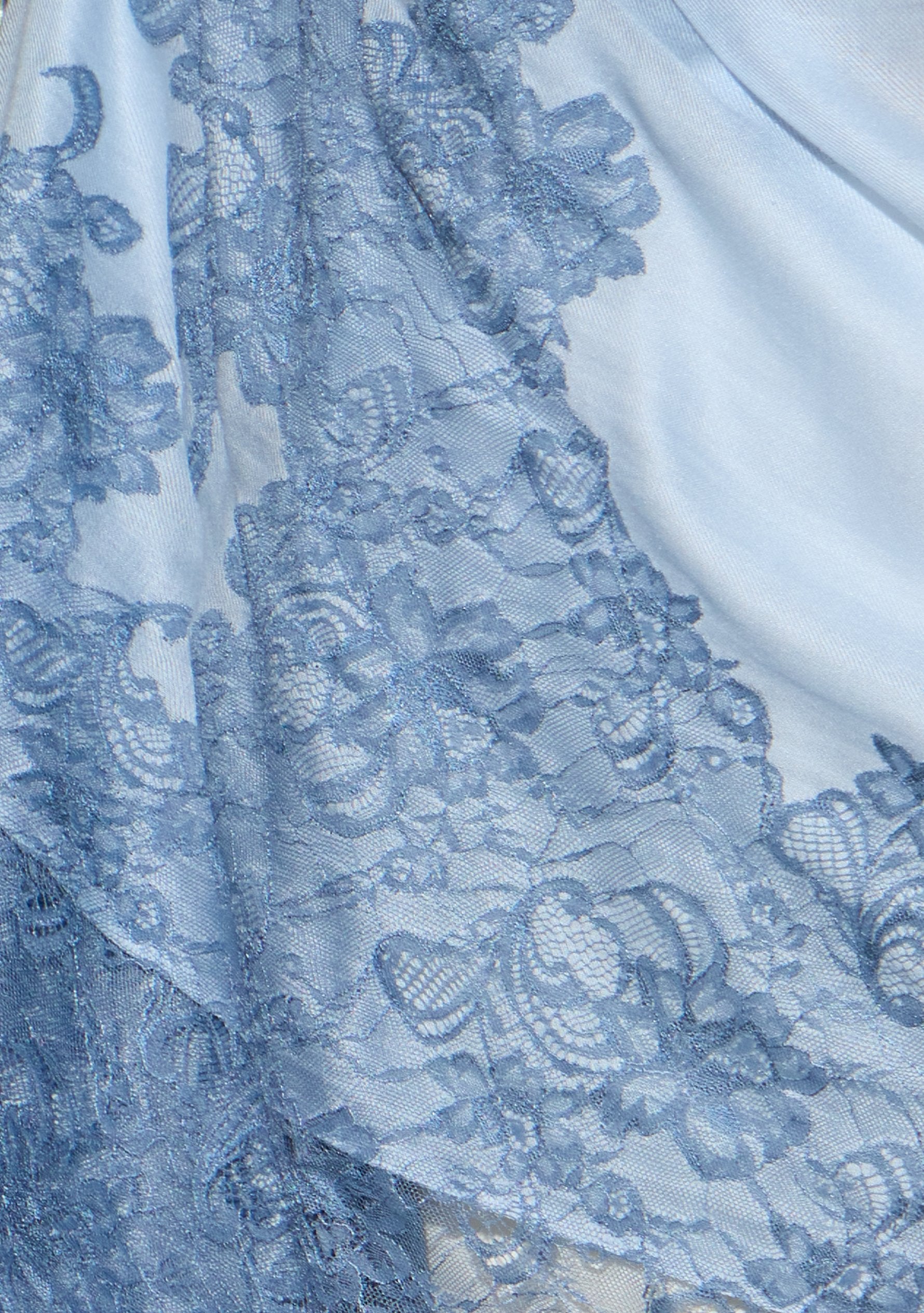 Powder Blue Modal Scarf Steel Blue Lace
