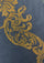 Maneesha Ruia Clara Dark Gray Fine Wool Scarf with gold metallic embroidery and dark gray fringes