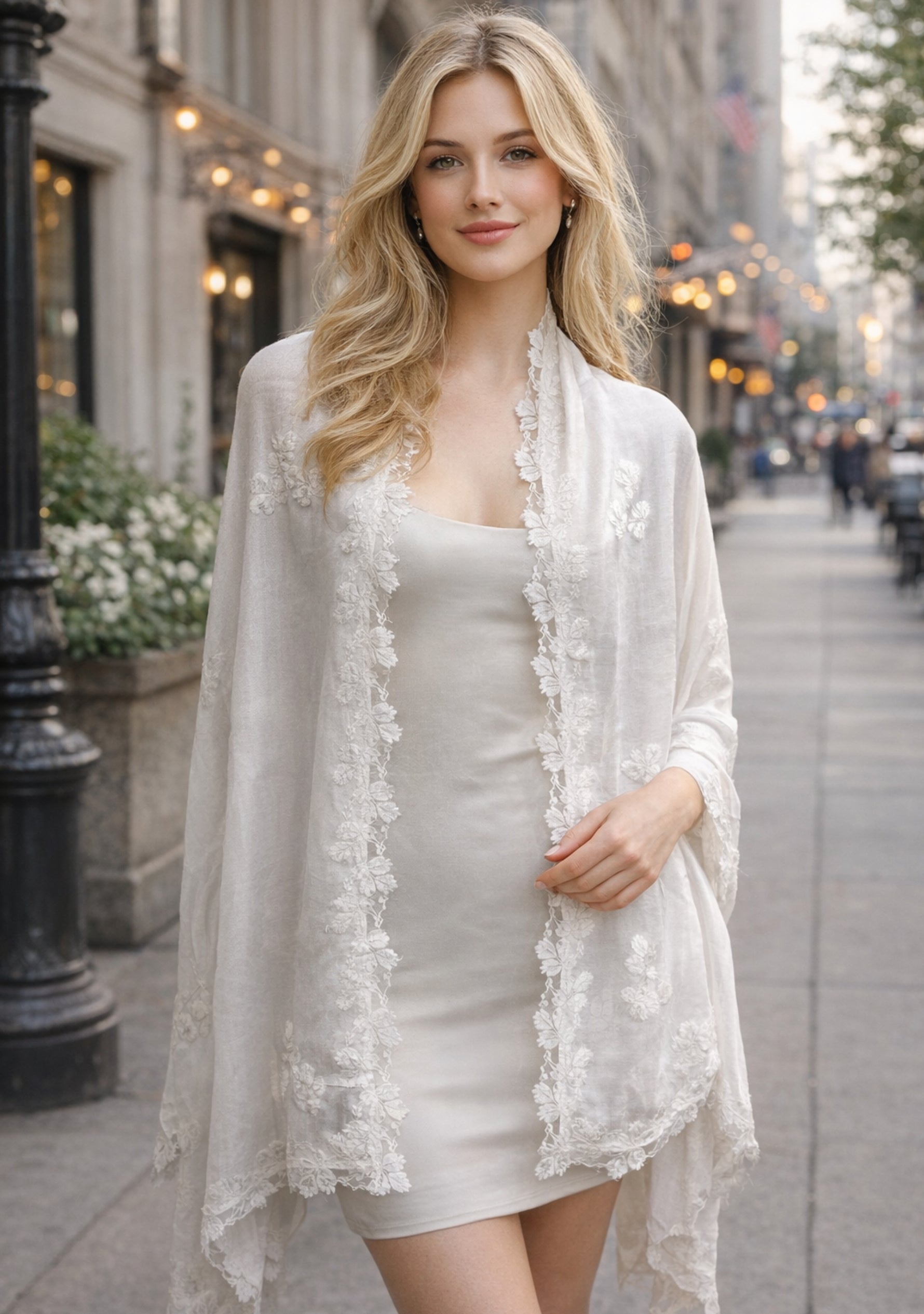 Ivory Modal Scarf 
Ivory Lace