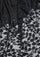 Maneesha Ruia Jenny Lin Black Linen Modal Scarf with bold tonal black leaf-patterned lace