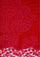 Maneesha Ruia Tomato Red Silk Wool Scarf with tonal red leaf-patterned lace border