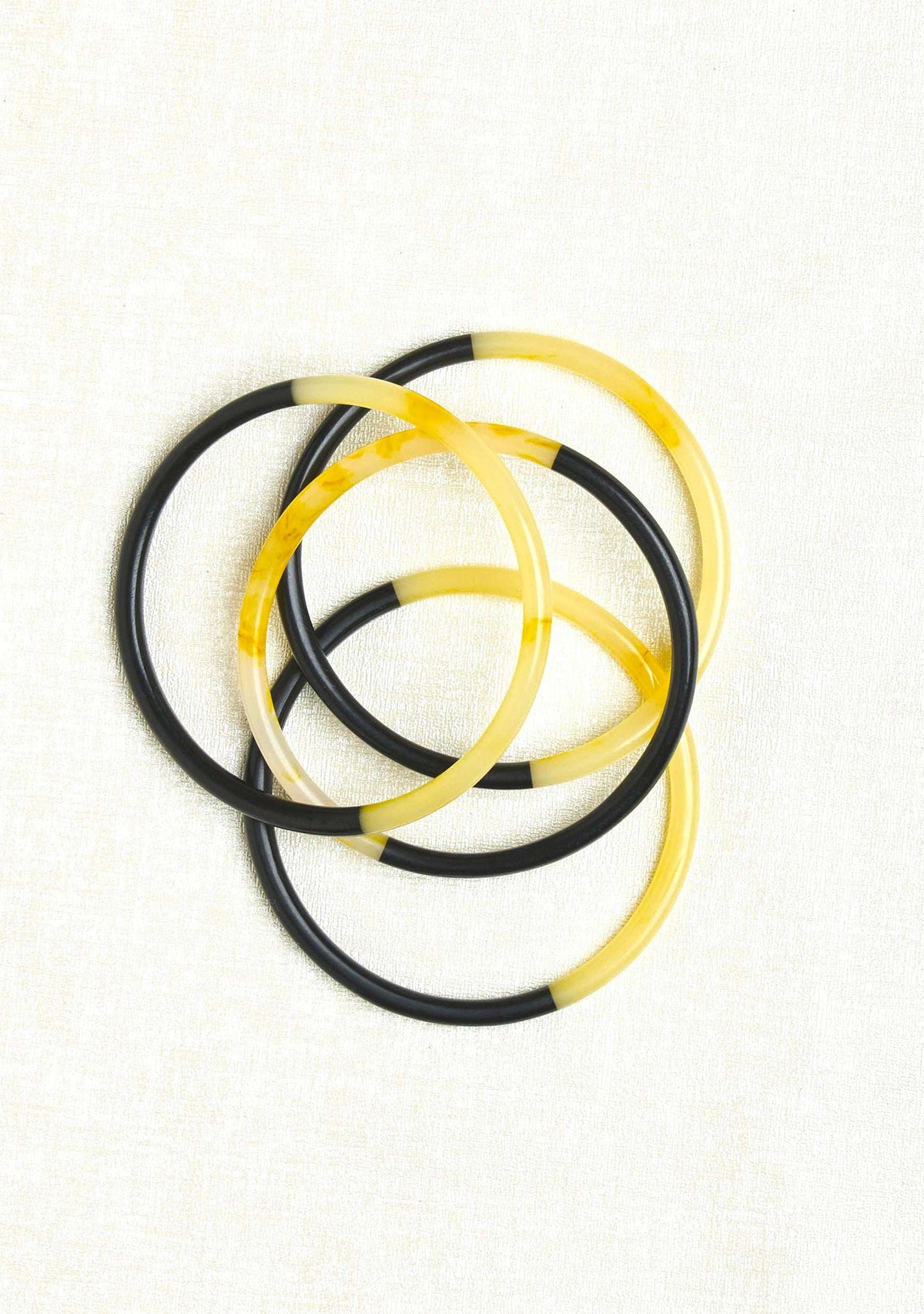 Round Natural & Black Resin Bangles (Set of 4) jewelry