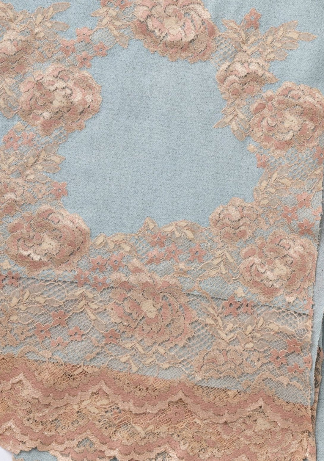 Azure Cashmere Scarf with Dual Shade Beige - Copper Chantilly Lace