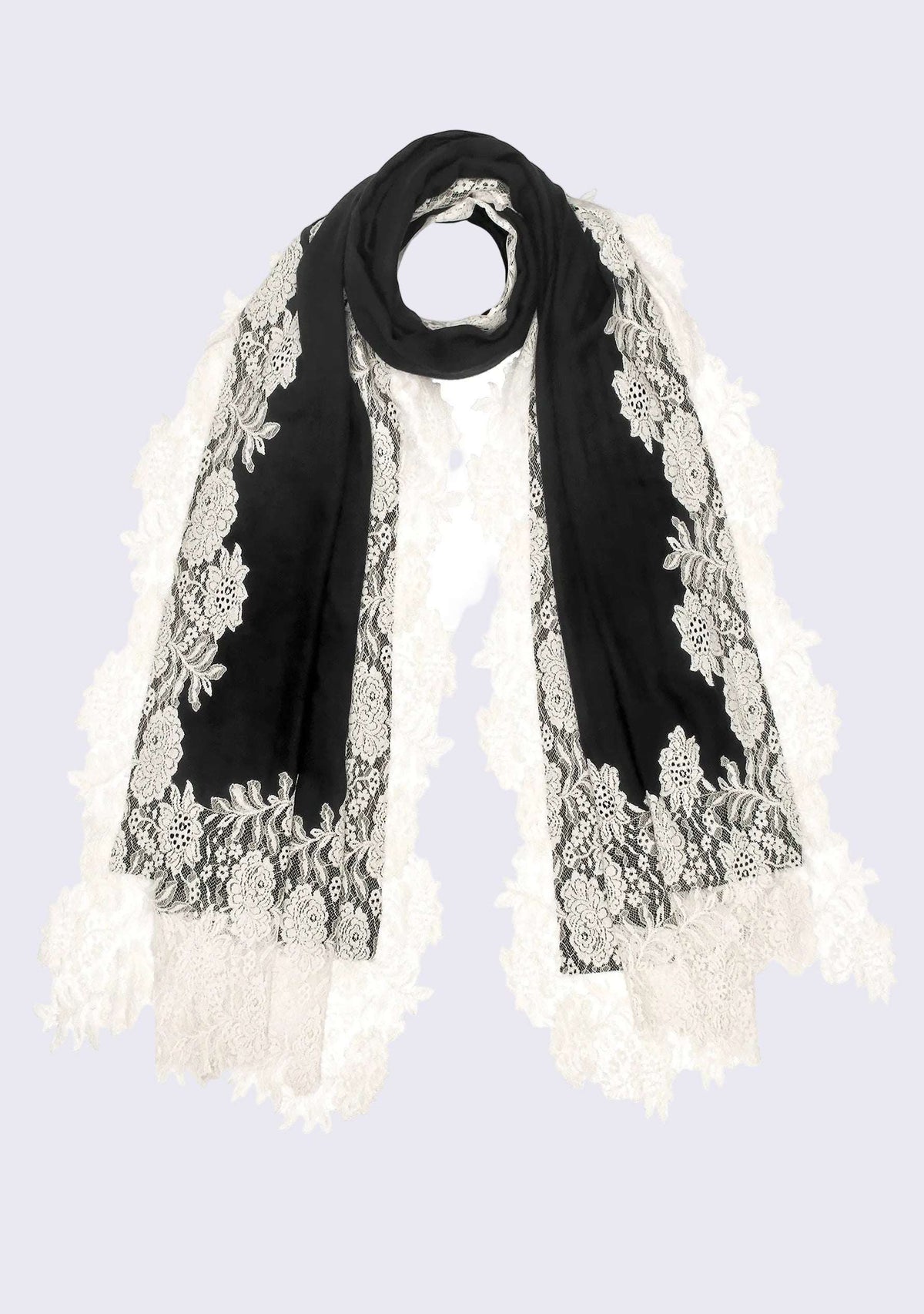 Black Wool & Silk Scarf
Beige Lace