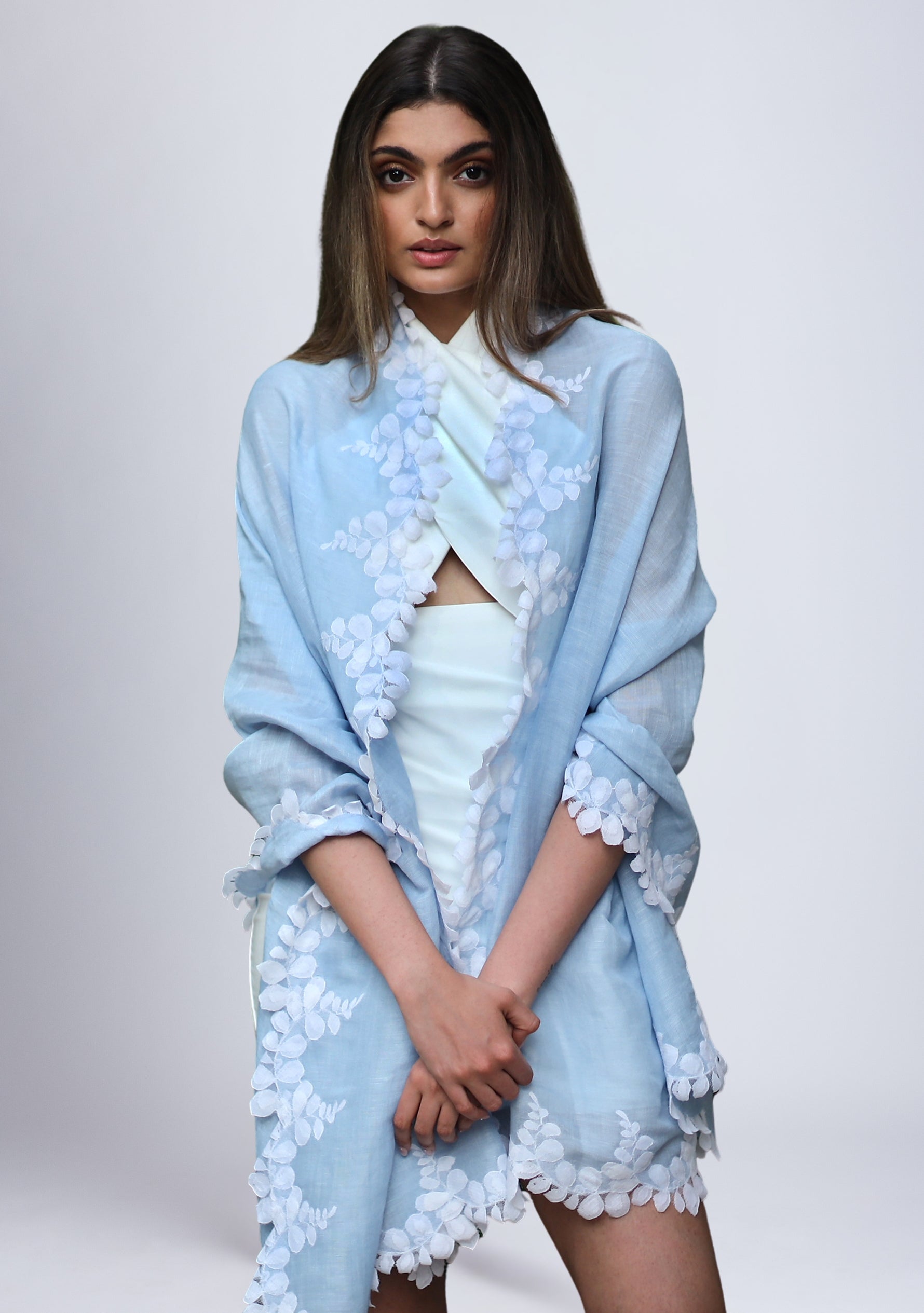 Powder Blue Linen & Modal Scarf
Ivory Lace