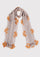 Mousse Cashmere Scarf with Brown Suede Leather Leaf Appliqués