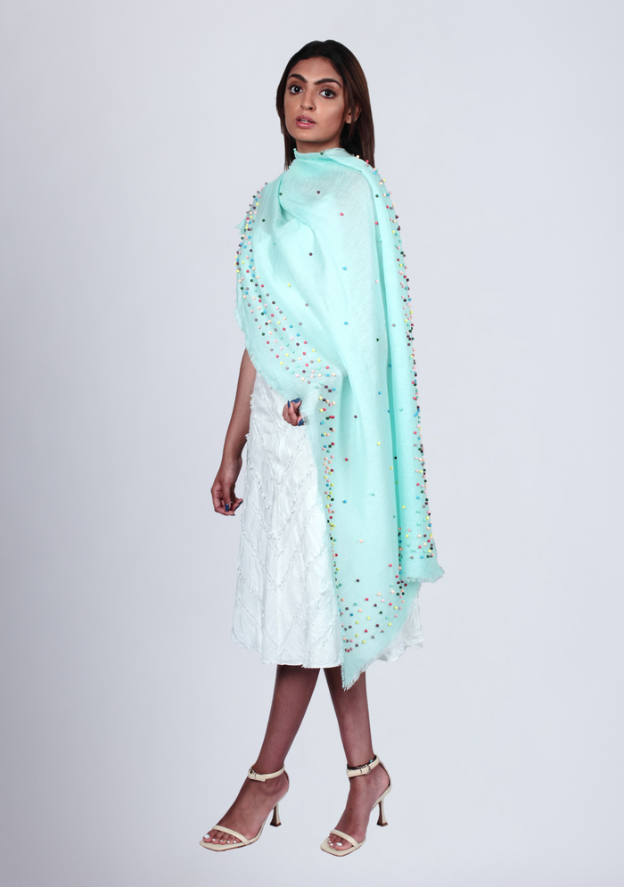 Lt. Mint Linen & Modal Scarf
Multi-colored Pearls