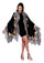 Black Wool & Silk Scarf 
Antique Silver & Dk. Gold Lace