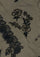 Maneesha Ruia Taupe Cashmere Scarf — black and taupe floral embroidery with black filigree lace border