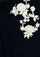 Black cashmere scarf with ivory and beige embroidery