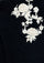 Black cashmere scarf with ivory and beige embroidery