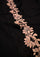 Black cashmere scarf with light copper embroidery and black lace