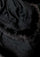 Black cashmere wrap with brown, fox fur and black floral lace