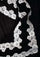 Black linen and modal scarf with white lace