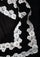 Black linen and modal scarf with white lace