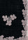 Black silk and wool scarf with silver lace