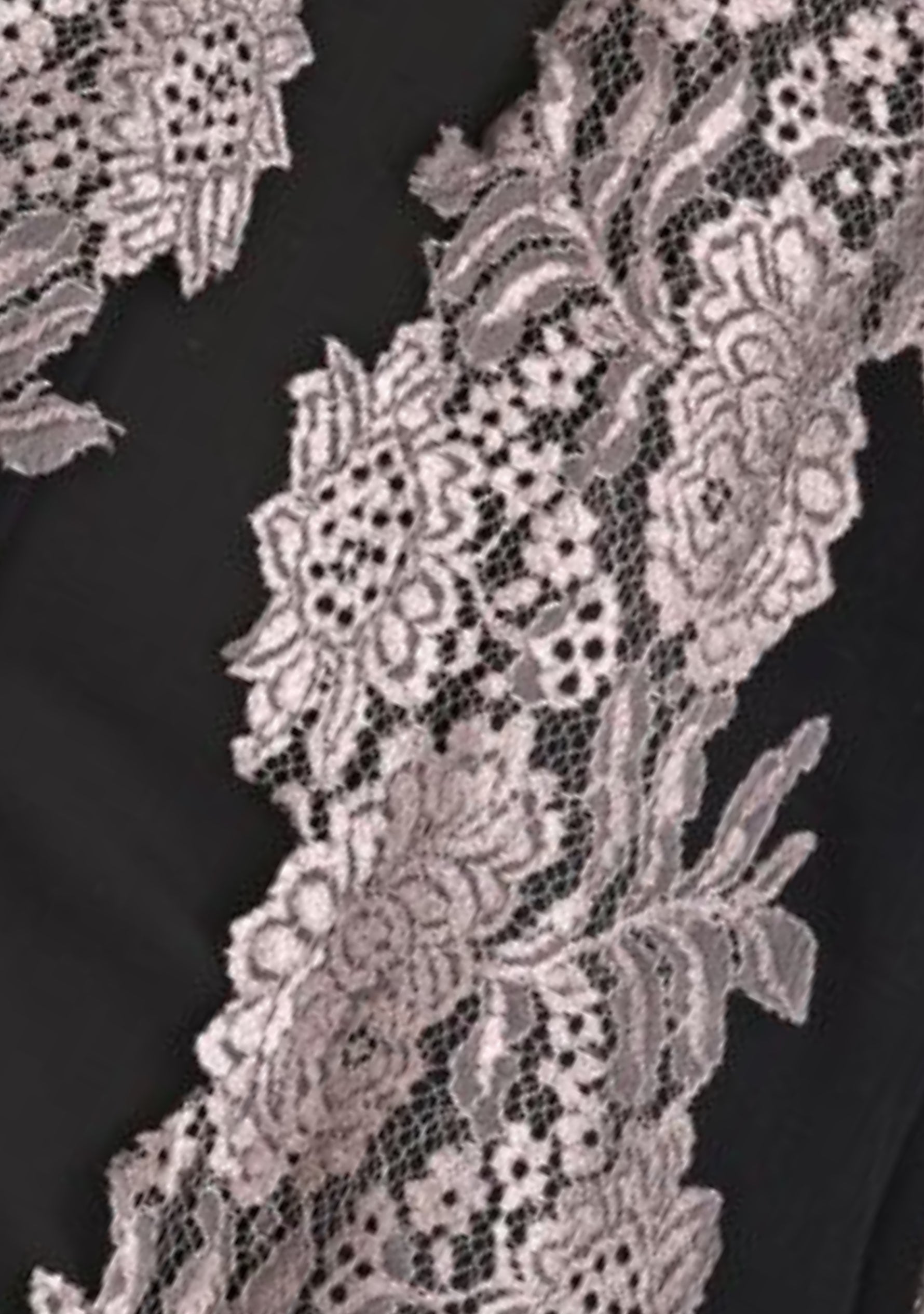 Black wool and silk scarf with antique silver lace