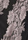 Black wool and silk scarf with antique silver lace