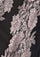 Black wool and silk scarf with antique silver lace