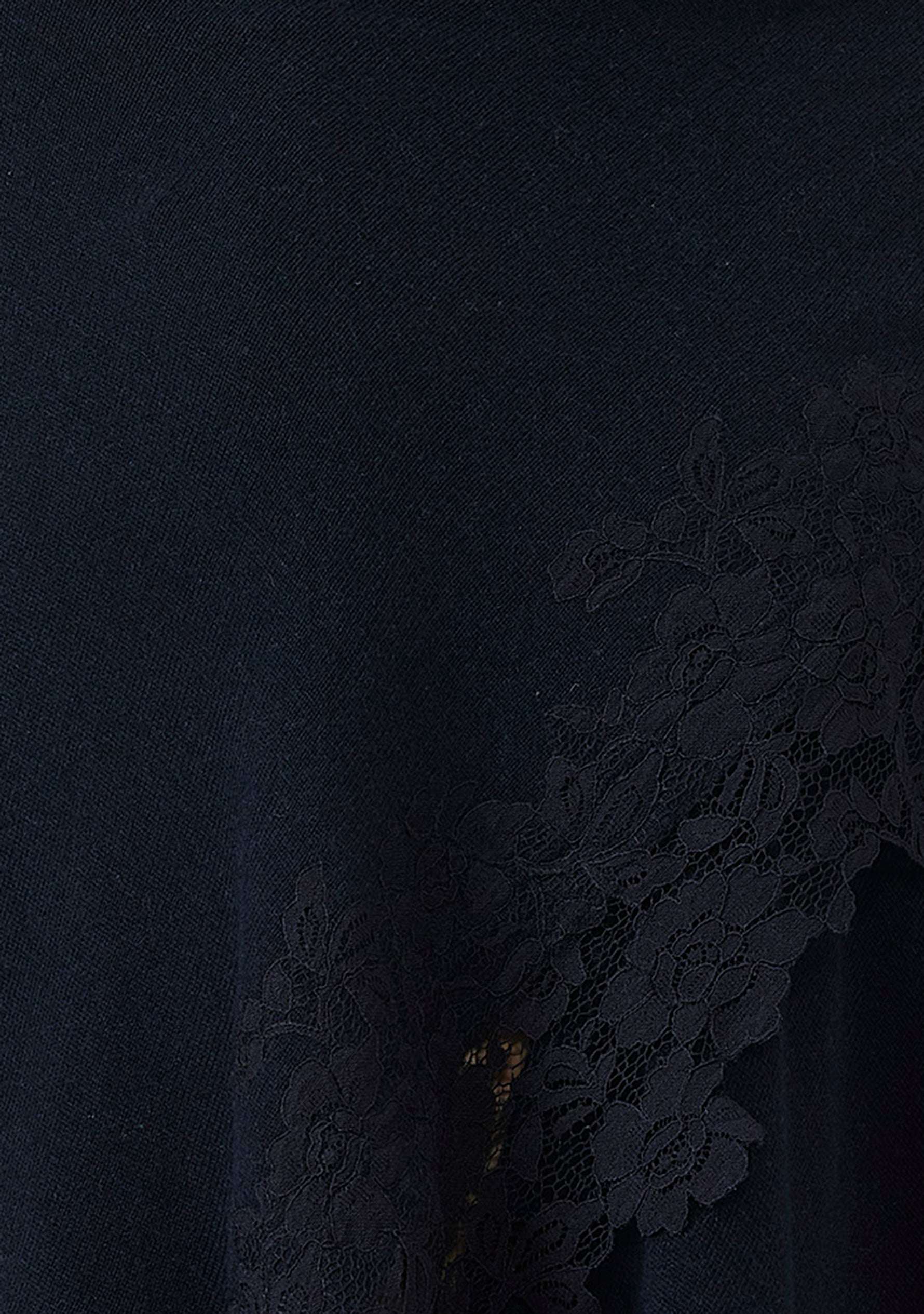 Black wool cape with black lace