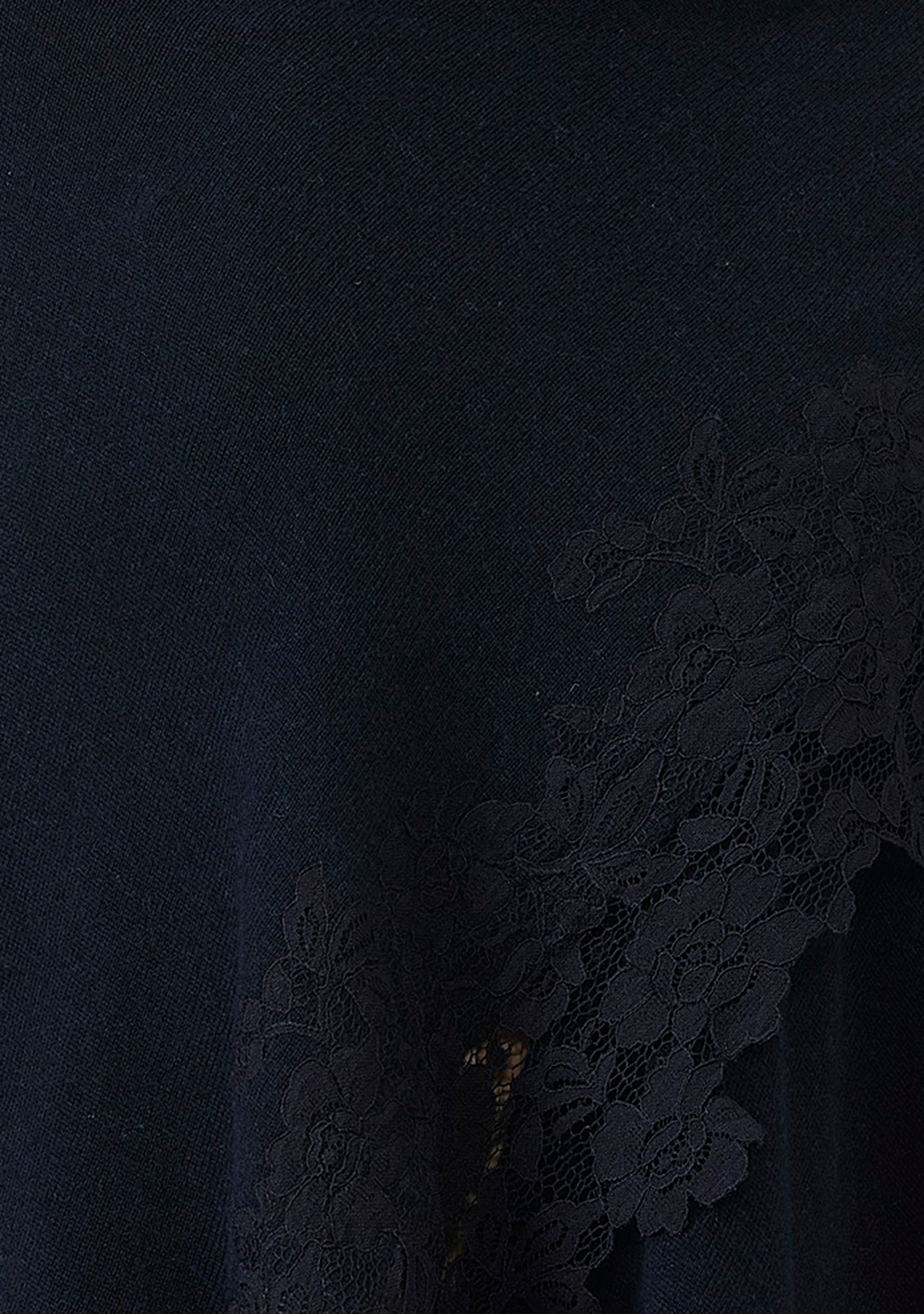 Black wool cape with black lace