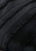 Charcoal wool and silk scarf with black fringe panels