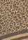 Dark olive and frappe cotton and viscose leopard jacquard scarf with dark olive and frappe