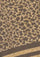 Dark olive and frappe cotton and viscose leopard jacquard scarf with dark olive and frappe