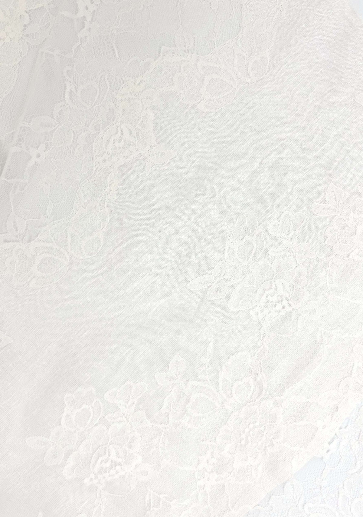 Maneesha Ruia Ivory linen and modal scarf with ivory lace panels