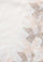 Ivory wool and silk scarf with beige, natural and alabaster lace