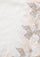 Ivory wool and silk scarf with beige, natural and alabaster lace