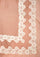 Light copper linen and modal scarf with white lace