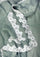 Light sage green linen and modal scarf with white lace