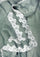 Light sage green linen and modal scarf with white lace