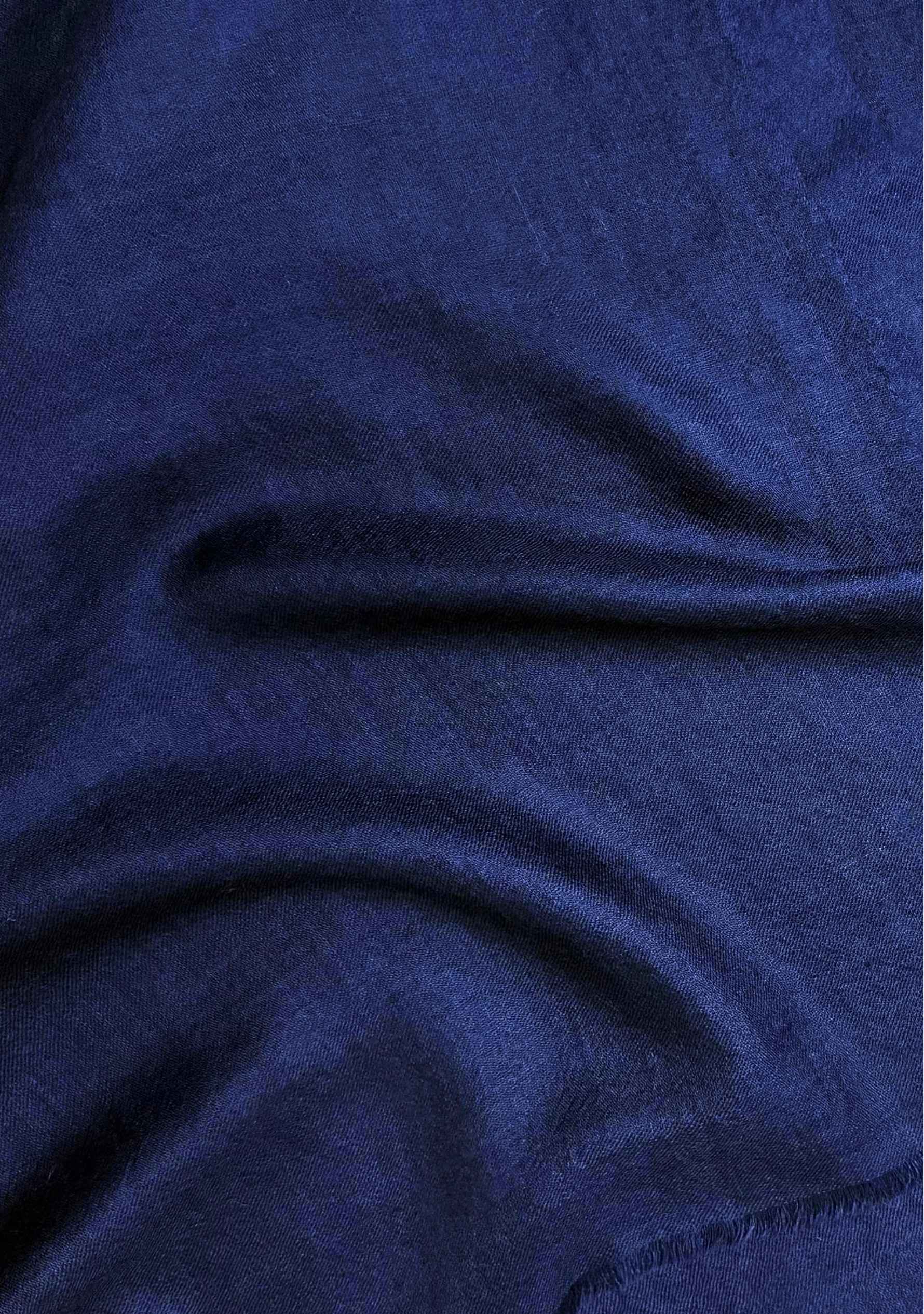 Marine blue superfine cashmere pashmina scarf