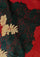 Maroon wool and silk scarf with black and dark gold double color lace