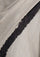 Natural melange wool and silk wrap with black embroidery