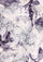 Violet Jacobean print wool and silk scarf with ivory lace