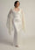 Maneesha Ruia ivory linen modal bridal scarf with ivory lace, luxury lightweight wedding scarf for brides