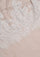 Maneesha Ruia Beige Cashmere Scarf — delicate white filigree lace on luxuriously soft cashmere