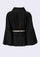Maneesha Ruia black suede leather jacket with ivory embroidered belt, luxury designer outerwear for women