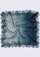 Maneesha Ruia Blue Ombré Embossed Silk Square Scarf — blue silk twill with tonal blue lace border