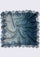 Maneesha Ruia Blue Ombré Embossed Silk Square Scarf — blue silk twill with tonal blue lace border