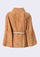 Maneesha Ruia camel color suede leather jacket with ivory embroidered belt, luxury designer outerwear for women