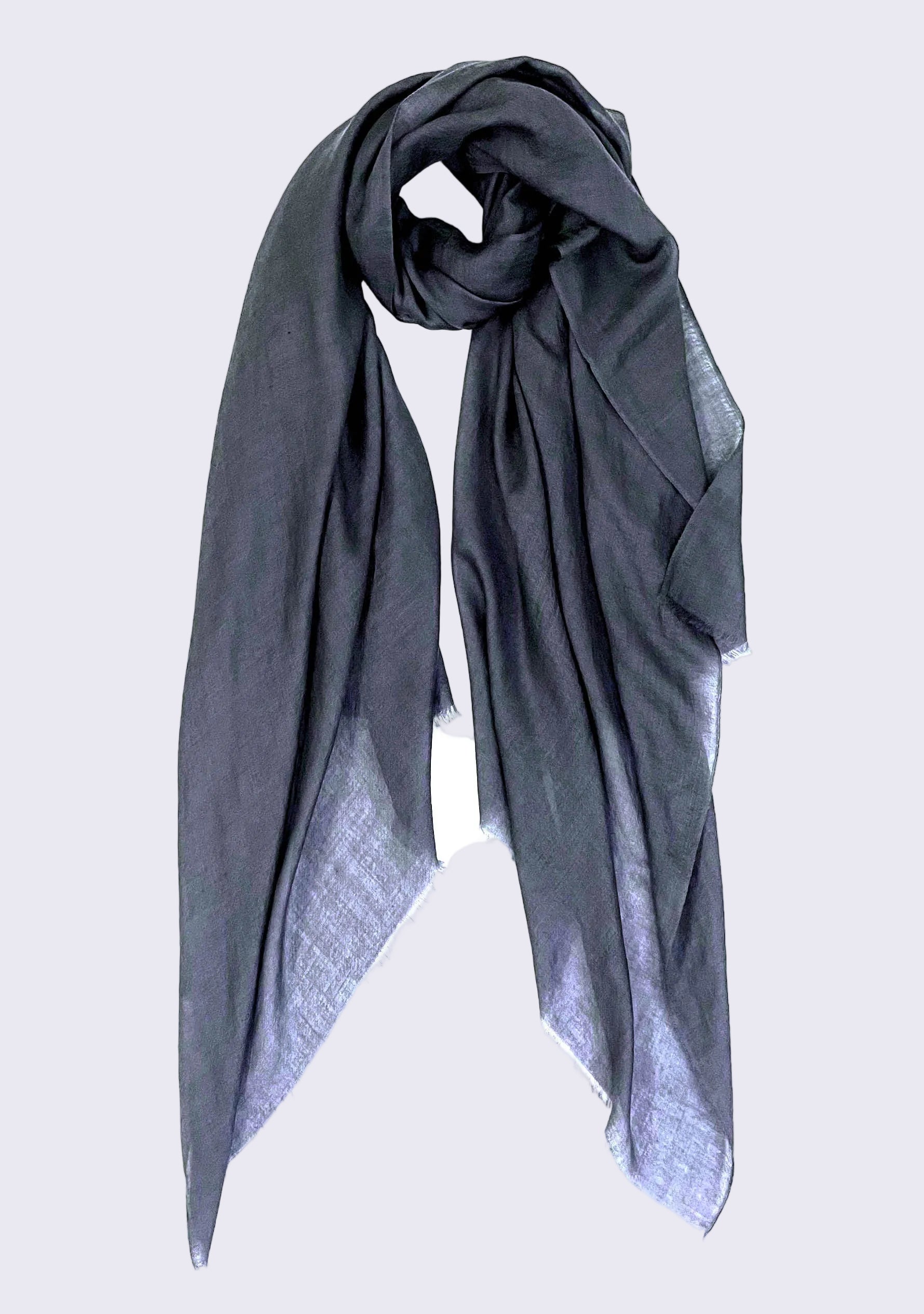 Maneesha Ruia charcoal superfine cashmere pashmina scarf, luxury designer scarf for women